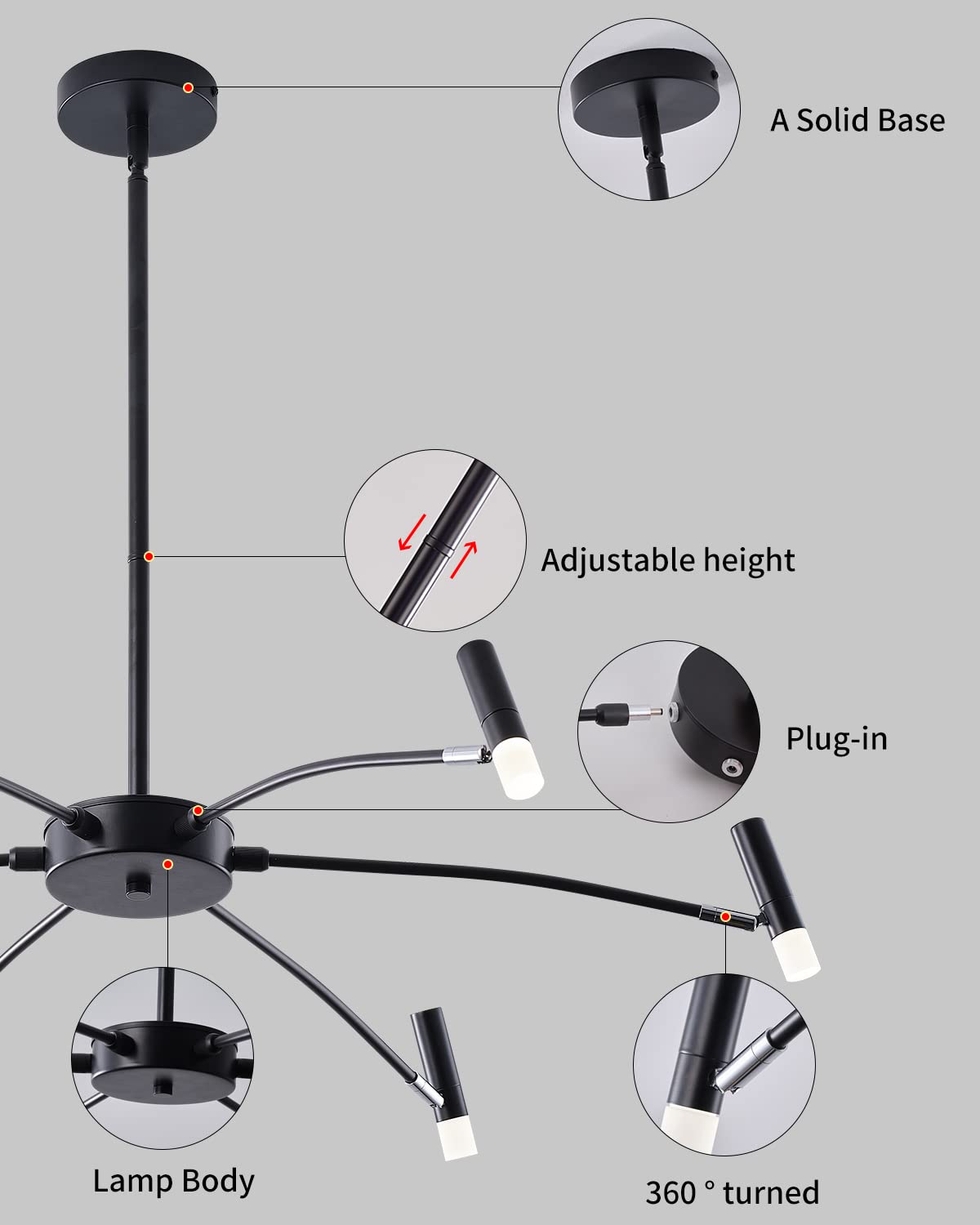LÁMPARA LED COMEDOR MODERNA COLGAR TECHO SALA RONDON - 5