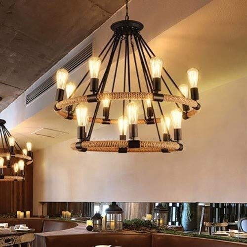LÁMPARA ARAÑA INDUSTRIAL LUCE VELA DOBLE REDONDA RONDON - 9