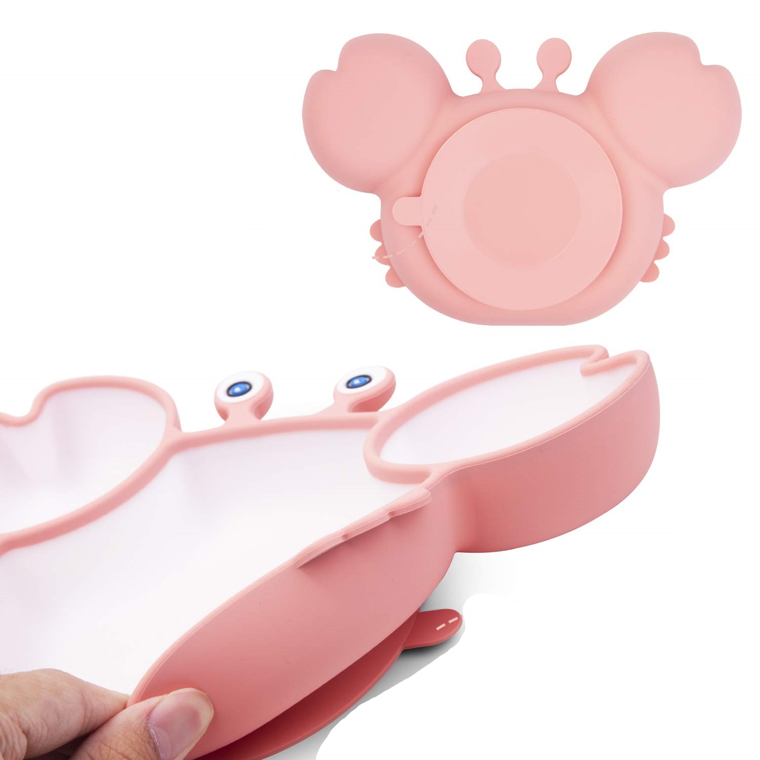 PLATO MODERN BABY ALIMENTAR BEBÉ CANGREJO COMIDA ANTIDESLIZANTE RONDON MULTICOLOR - 3