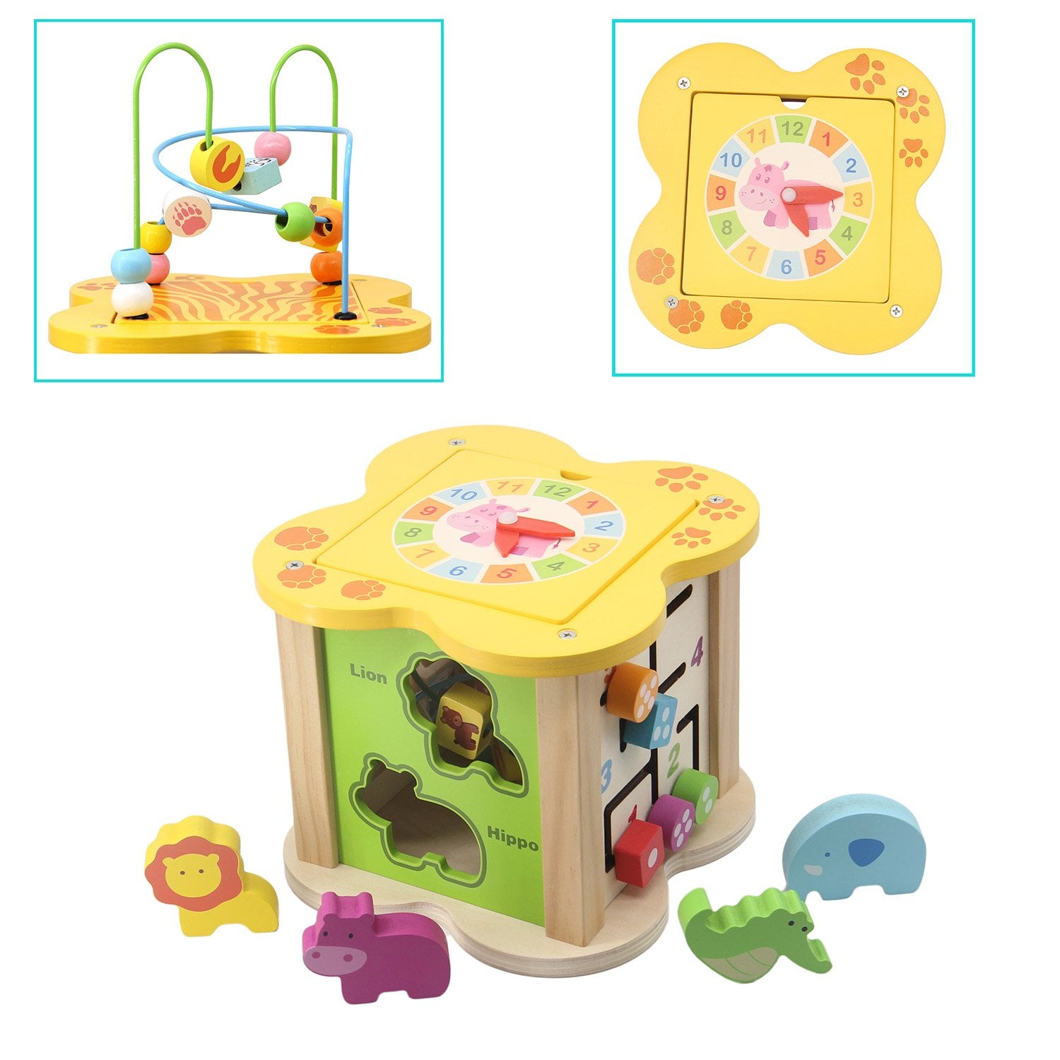 CENTRO ACTIVIDADES MODERN BABY CUBO 5 EN 1 LABERINTO ANIMAL RONDON MULTICOLOR - 3