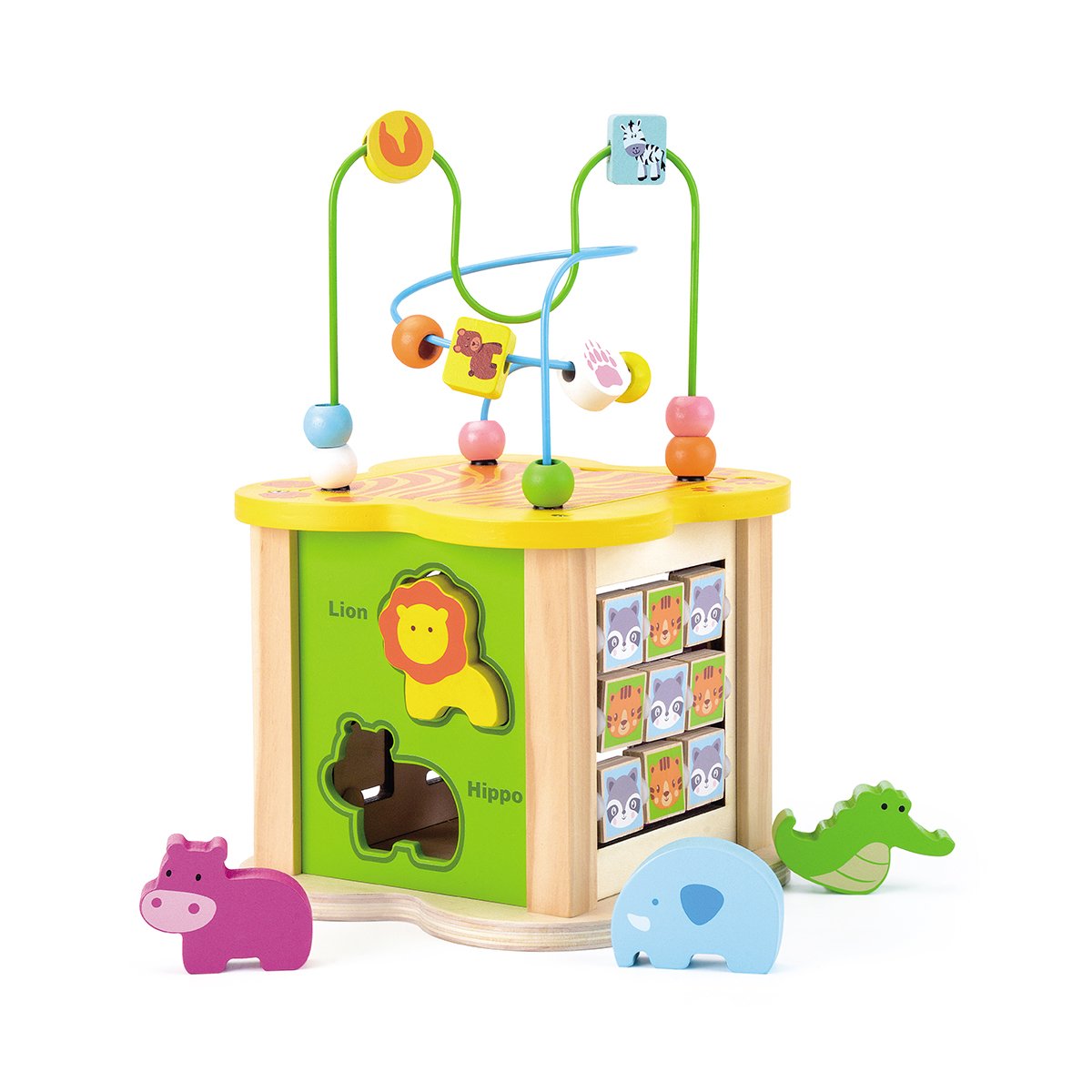 CENTRO ACTIVIDADES MODERN BABY CUBO 5 EN 1 LABERINTO ANIMAL RONDON MULTICOLOR - 6