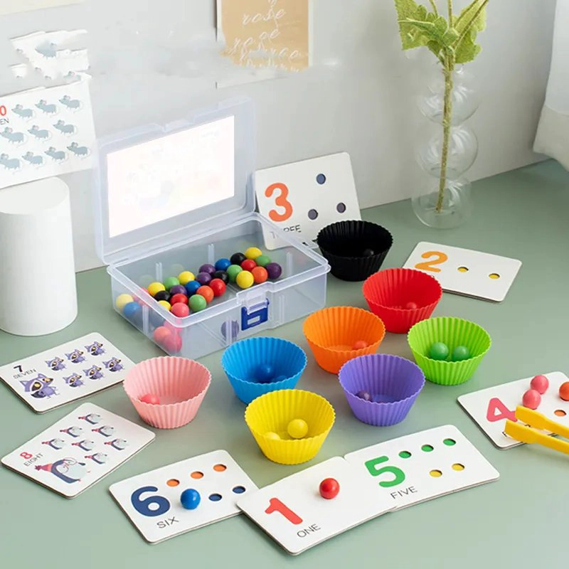 JUEGO MESA TABLERO APRENDIZAJE NIÑOS BOLAS ARCO IRIS RONDON - 1