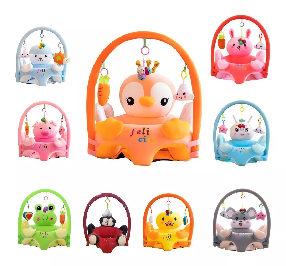 ASIENTO NIÑOS SONAJERO APOYO BEBE NIÑOS GUAGUA FELPA RONDON - 3