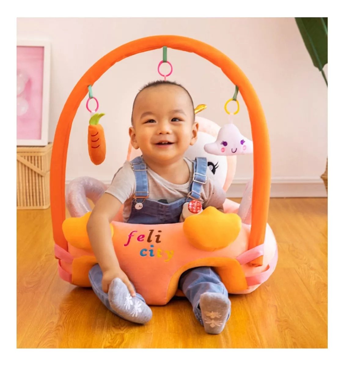 ASIENTO NIÑOS SONAJERO APOYO BEBE NIÑOS GUAGUA FELPA RONDON - 6