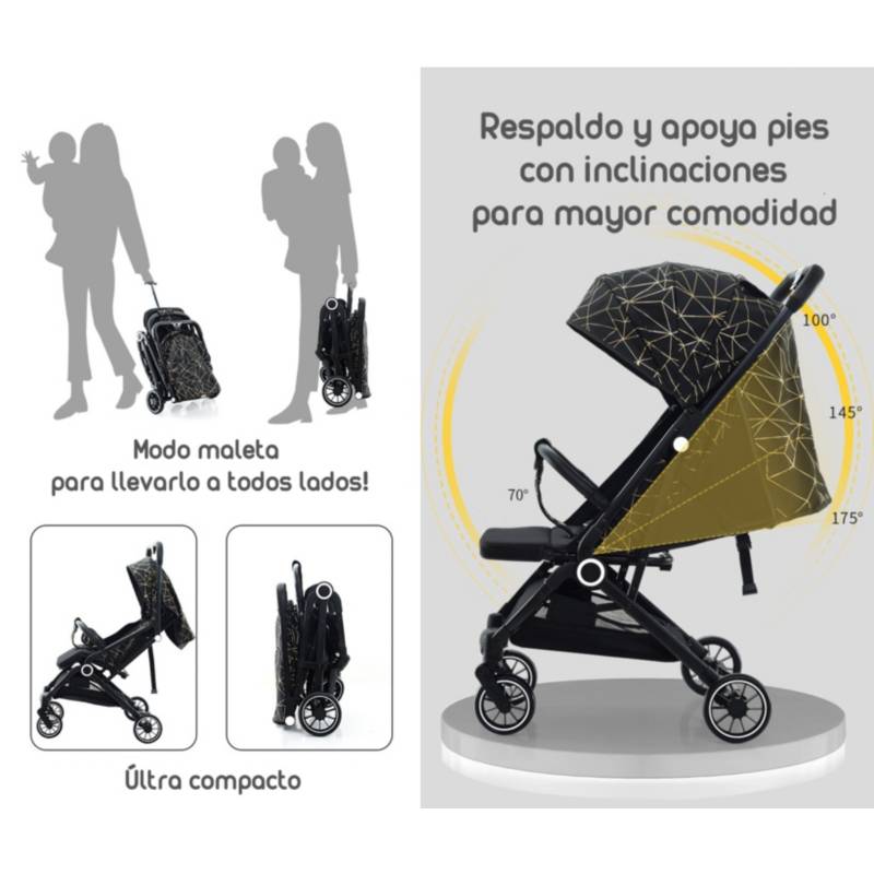 COCHE PASEO ULTRA COMPACTO BEBE PLEGABLE AJUSTABLE RONDON - 7