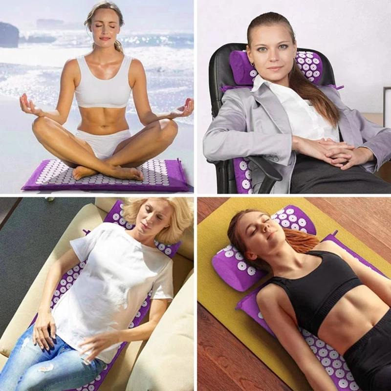TAPETE PALMERS CONTEMPORÁNEA MODERNA YOGA COLCHONETA MASAJE ACUPRESION RELAJACION RONDON - 1