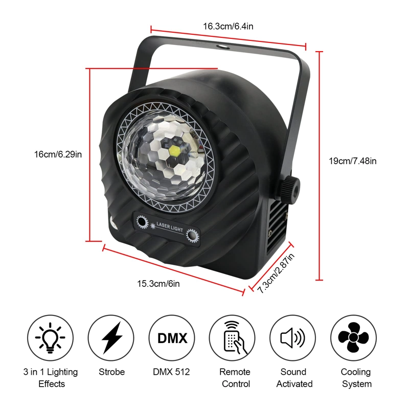 LUCES LED DJ MIXTO ESTRELLAS FLORES PROFESIONAL RONDON - 7