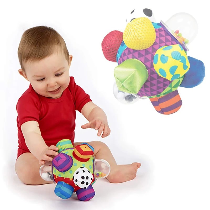 SONAJEROS SENSORIALES PELUCHE KXLY MULTICOLOR BEBÉ BOLA DE PELUCHE RONDON - 8