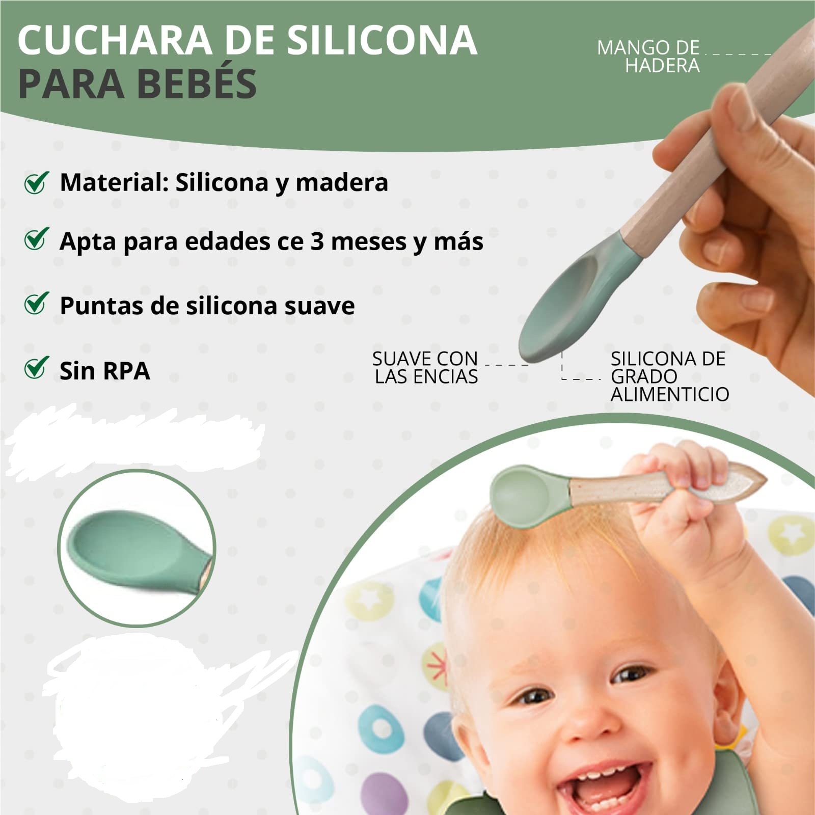 SET VAJILLA ALIMENTACIÓN BEBE PLATOS SILICONA SUCCIÓN RONDON - 8