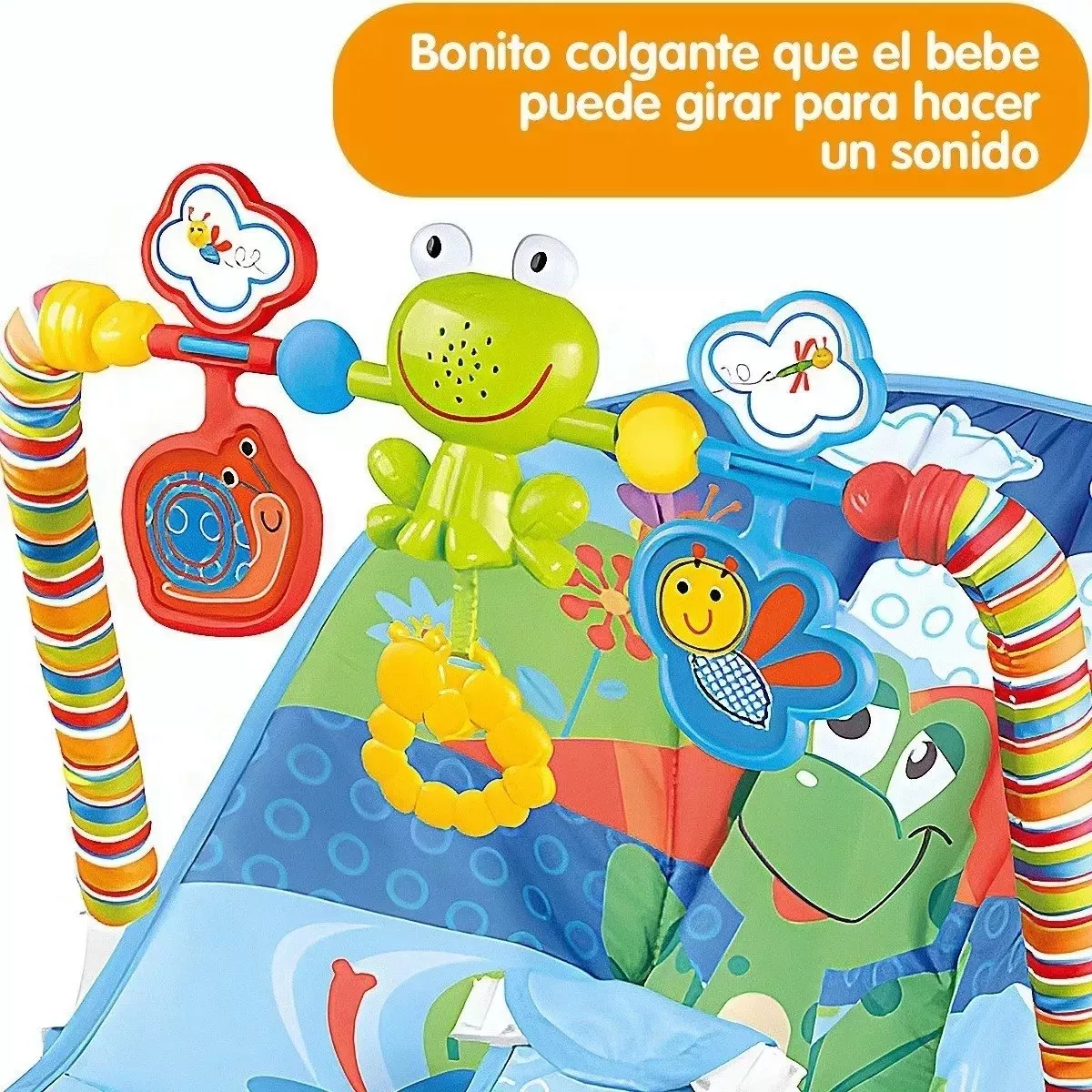 SILLA KXLY VIBRADORA MECEDORA BEBÉ MUSICAL JUEGOS HOGAR RONDON MULTICOLOR - 5