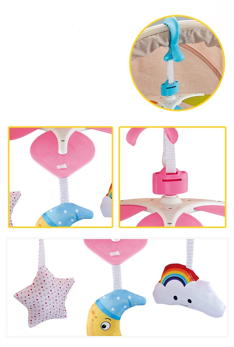 SONAJERO COLGANTE KXLY MULTICOLOR CUNA JUGUETE MUSICAL GIRATORIO RONDON - 9