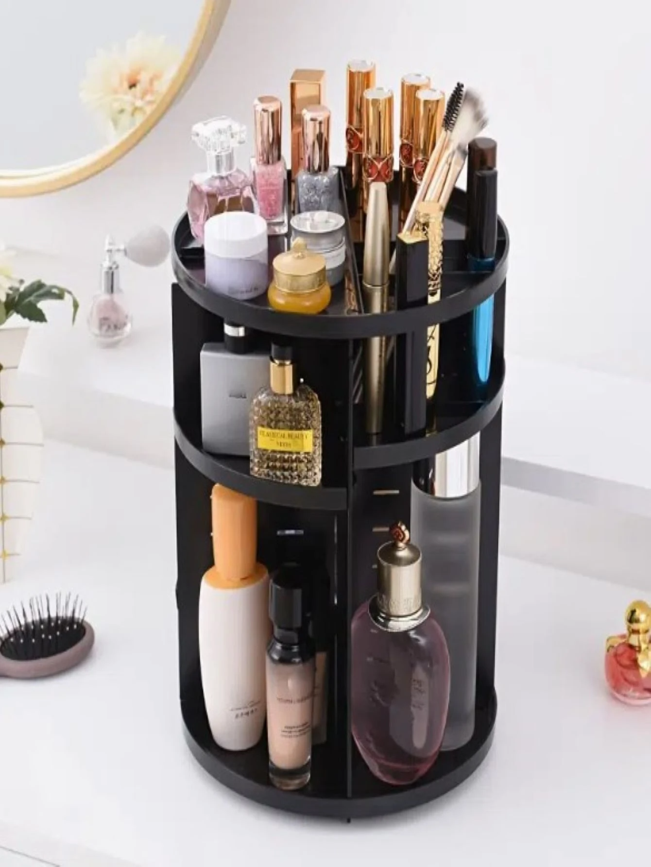 COSMETIQUERO ORGANIZADOR MAQUILLAJE GIRATORIO ESTANTE RONDON - 2