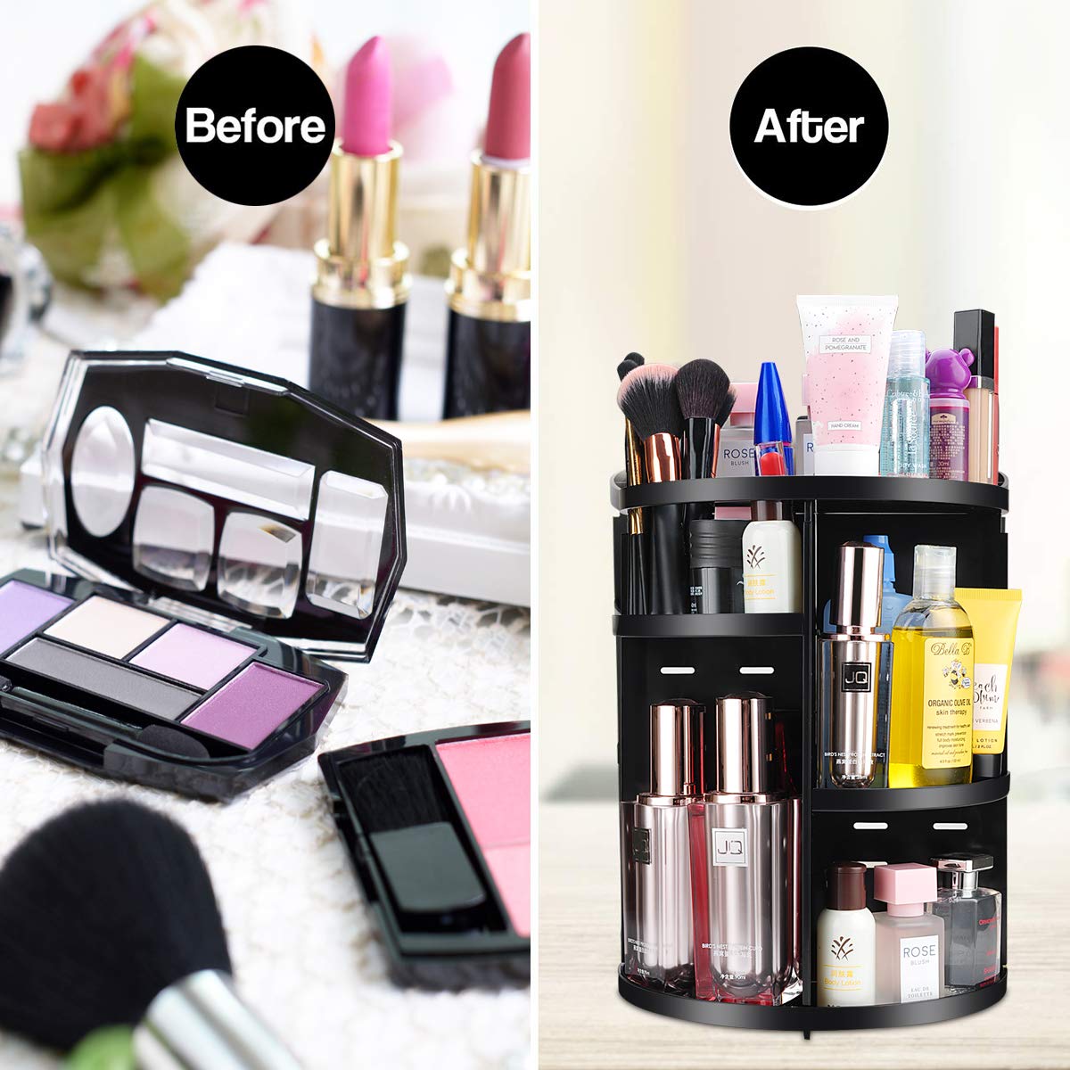 COSMETIQUERO ORGANIZADOR MAQUILLAJE GIRATORIO ESTANTE RONDON - 8