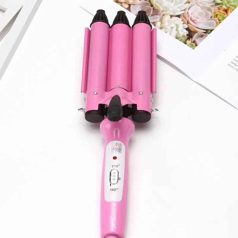 RIZADORA ONDULADORA CABELLO RIZOS 3 TUBOS BELLEZA RONDON - 4