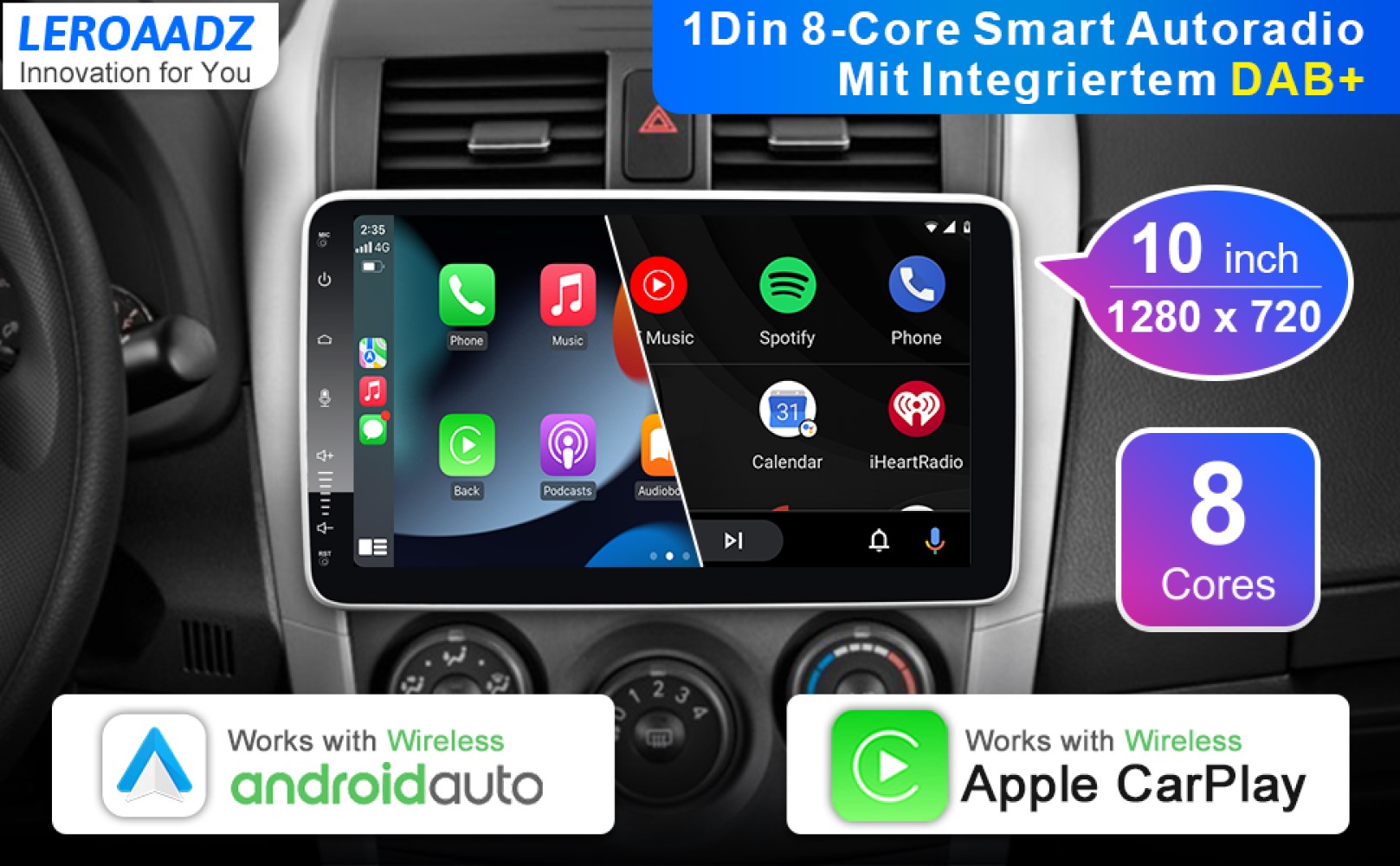 RADIO COCHE BLUETOOTH PANTALLA EXTRAIBLE ANDROID RONDON - 9