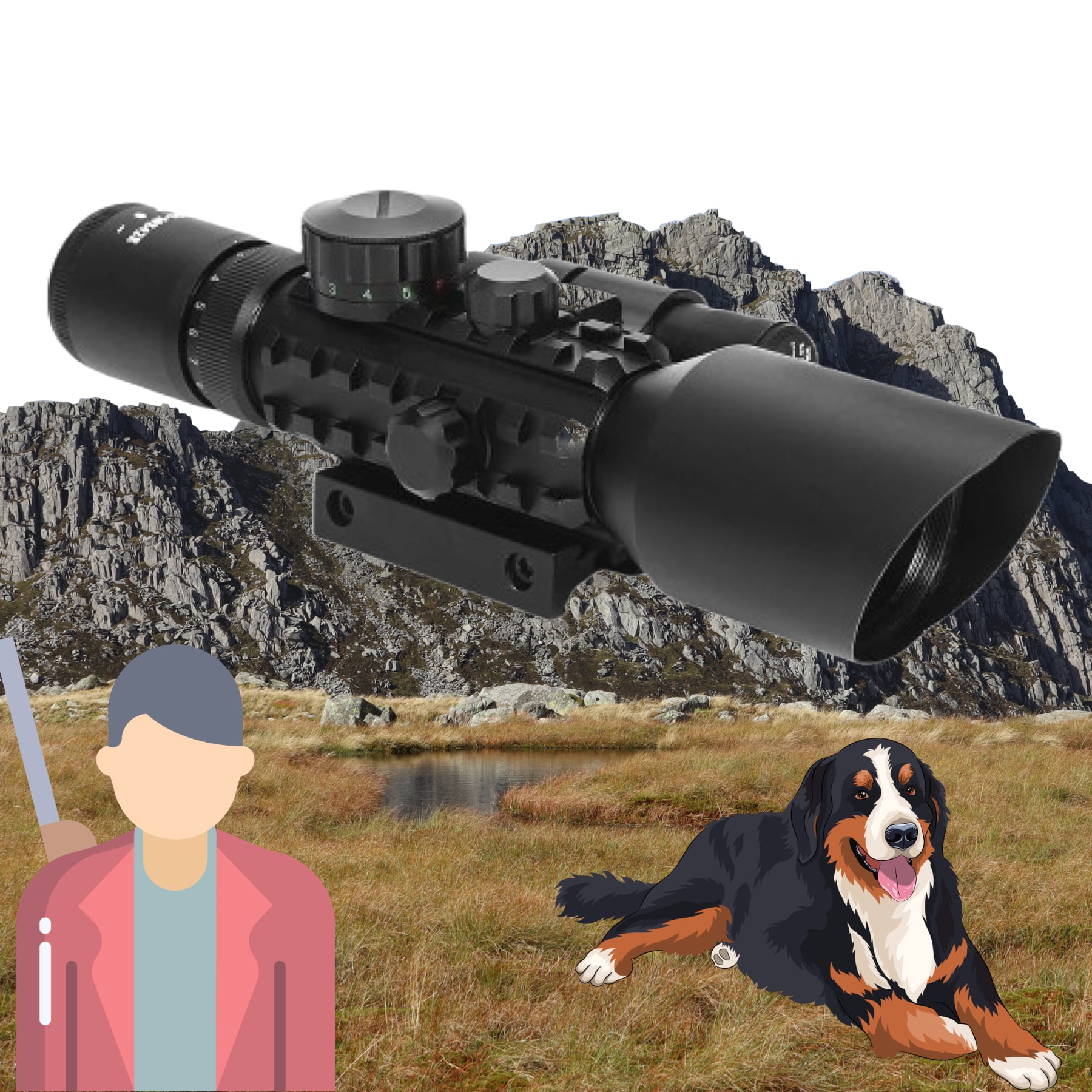 MIRA MONOCULAR PUNTO LÁSER ILUMINADO ALCANCE RIFLE RONDON - 1