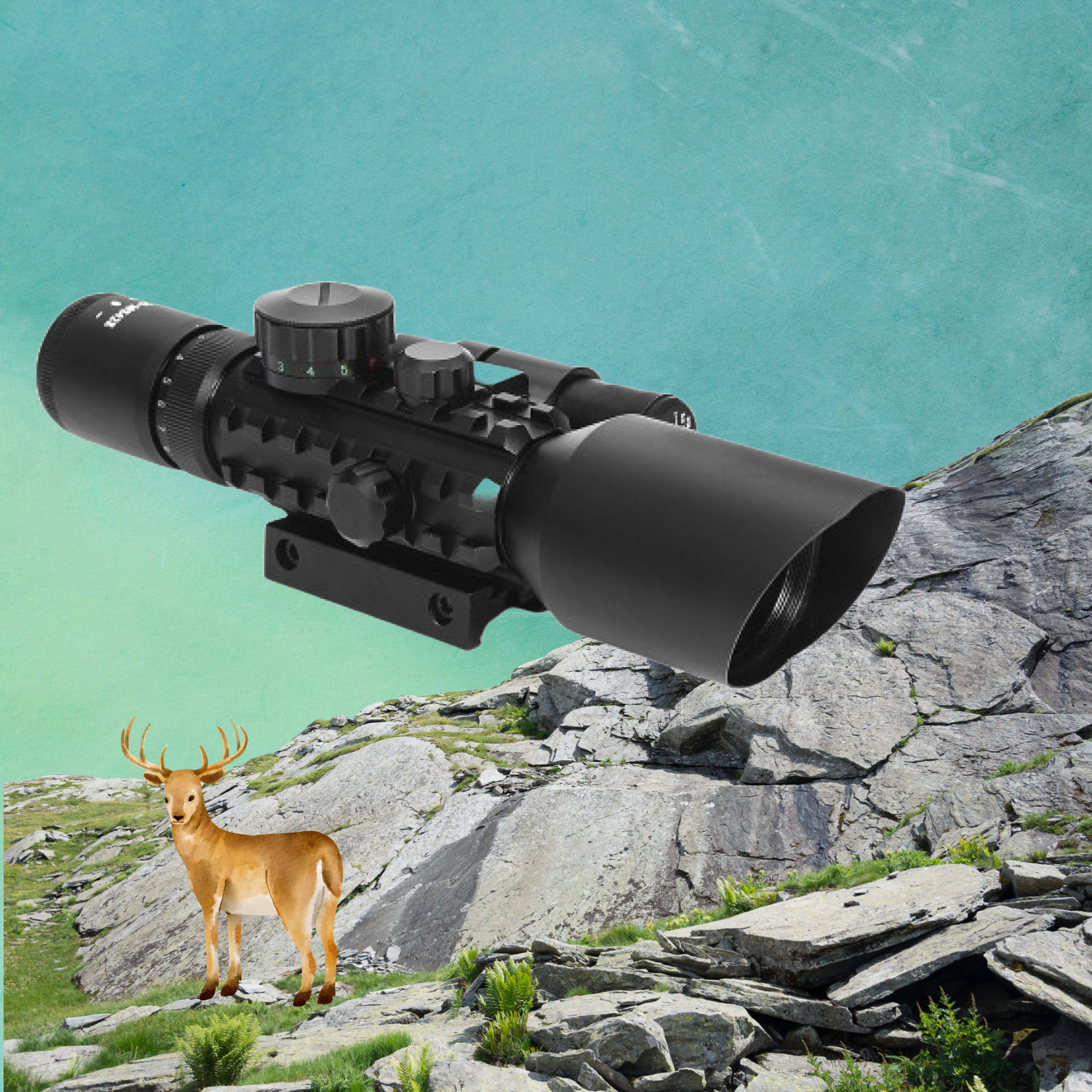 MIRA MONOCULAR PUNTO LÁSER ILUMINADO ALCANCE RIFLE RONDON - 4