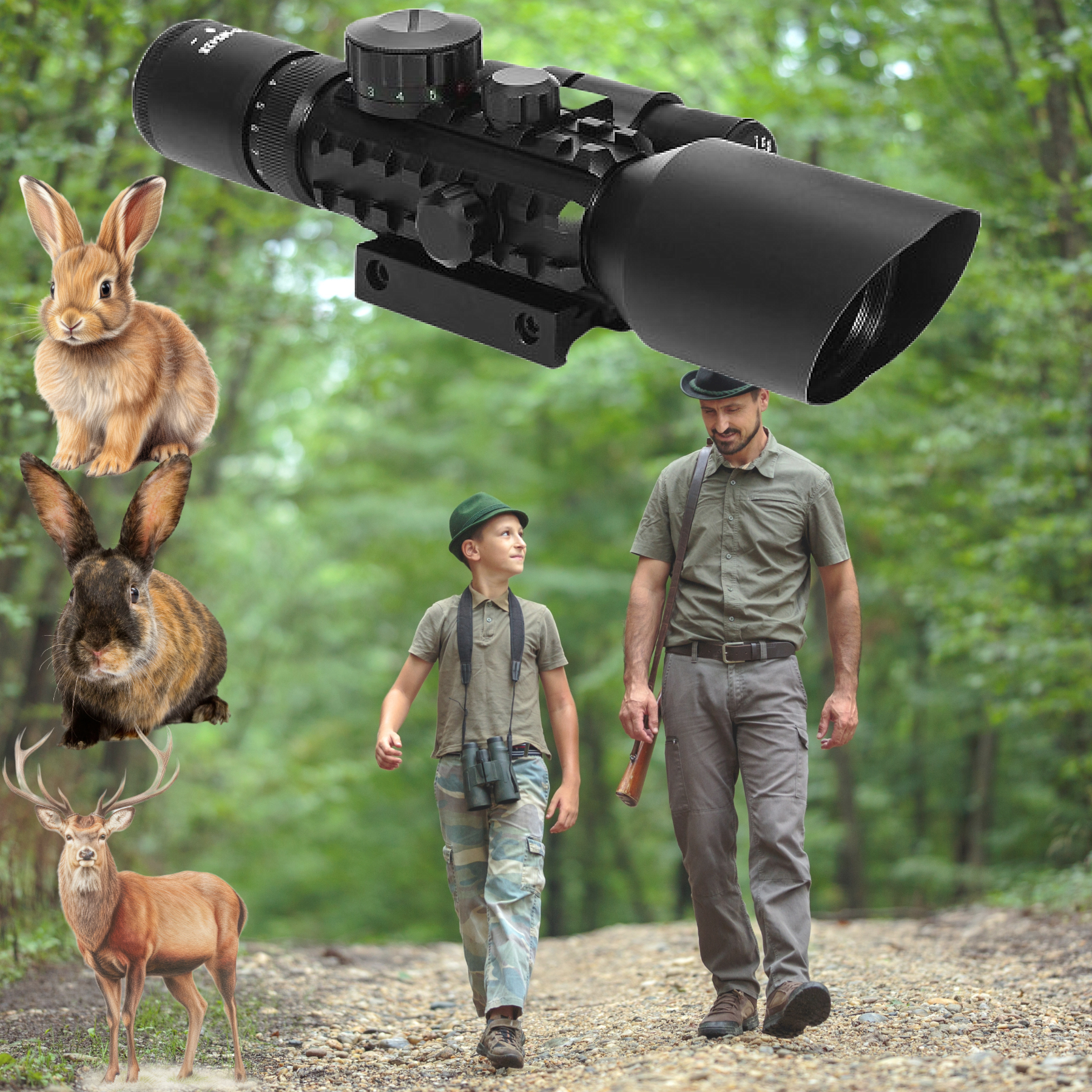 MIRA MONOCULAR PUNTO LÁSER ILUMINADO ALCANCE RIFLE RONDON - 7