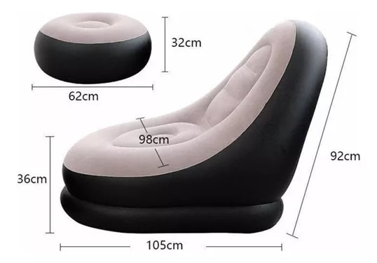 SOFA SILLON INFLABLE PORTATIL COMODIDAD HOGAR PARQUE RONDON - 2