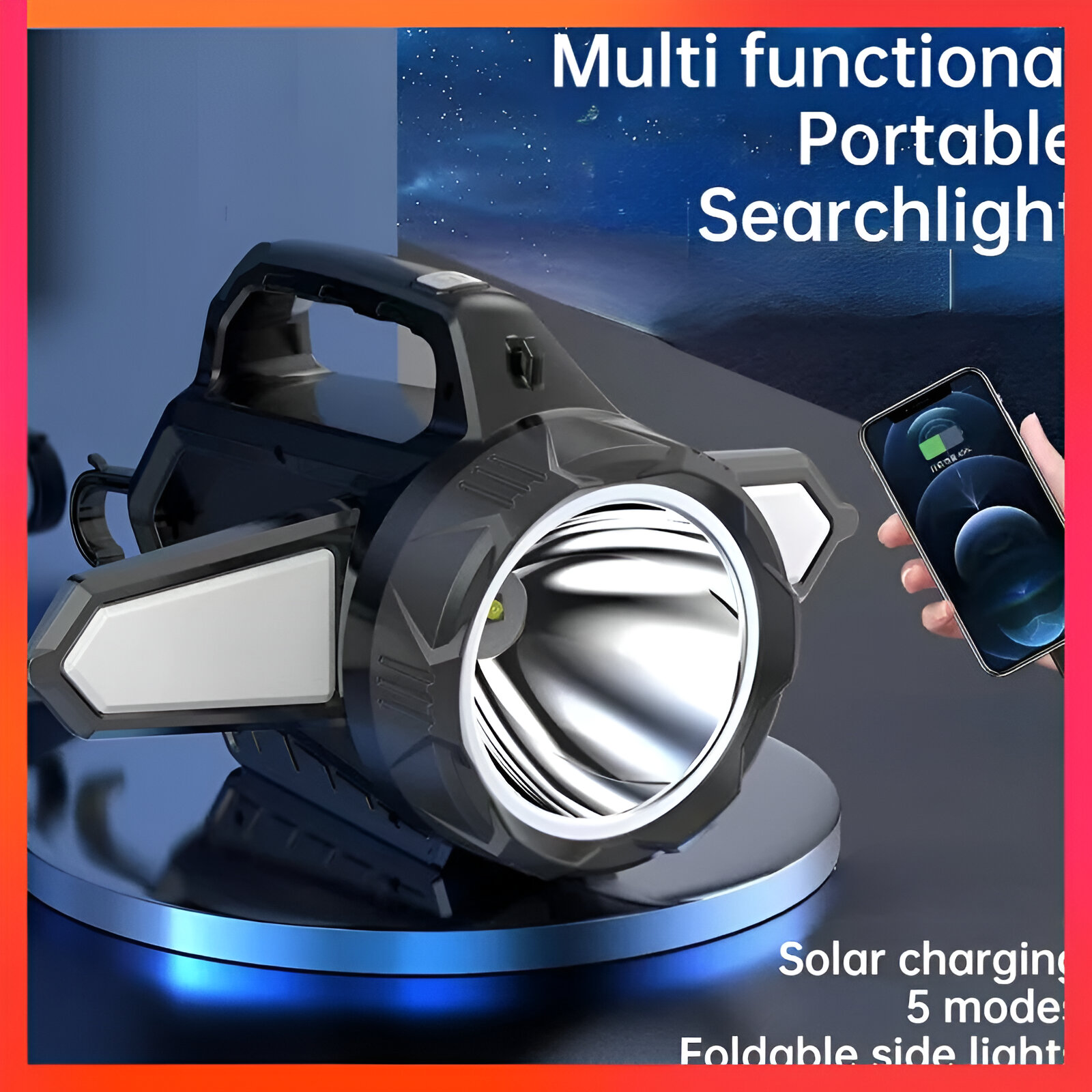 LINTERNA MANO RECARGABLE LUCES LED EXTERIOR RONDON - 2