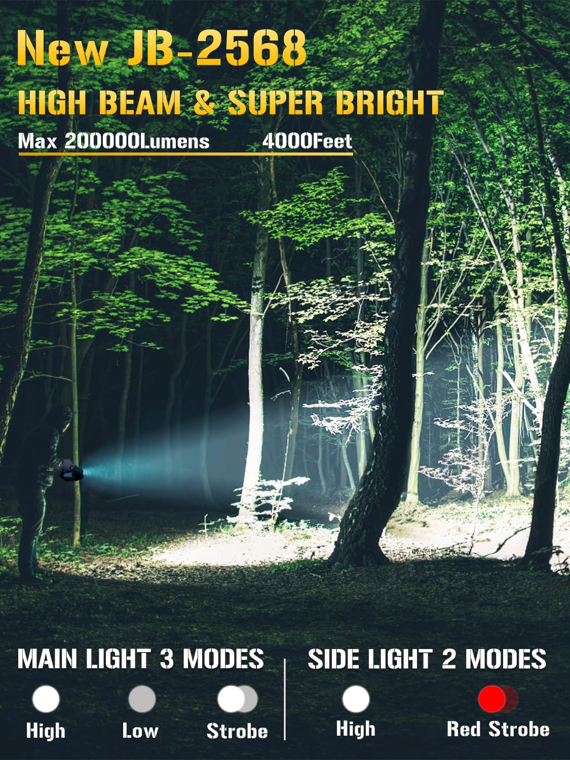 LINTERNA MANO RECARGABLE LUCES LED EXTERIOR RONDON - 8