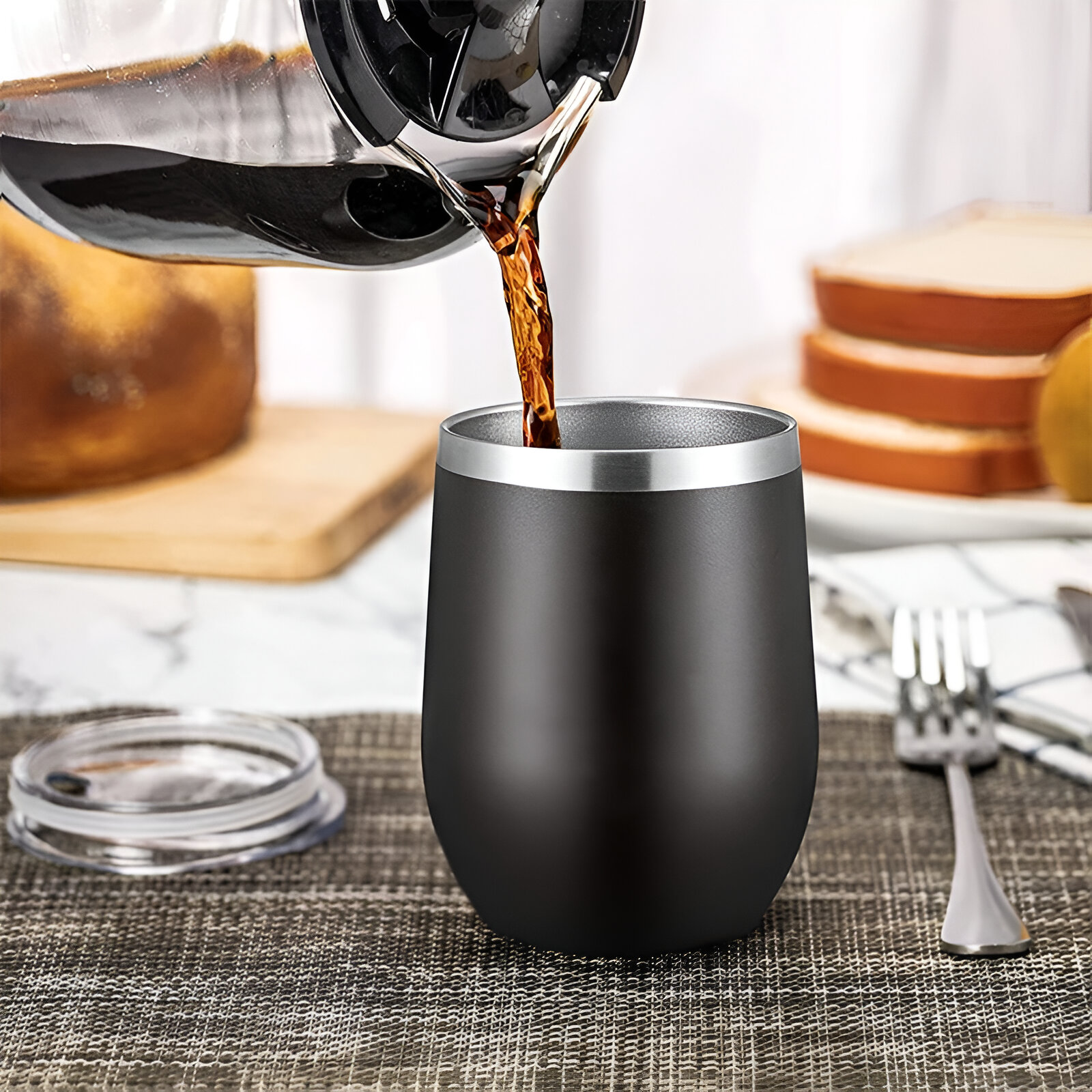 TERMO CAFE BEBIDAS AISLADO AL VACIO DOBLE PARED RONDON - 4