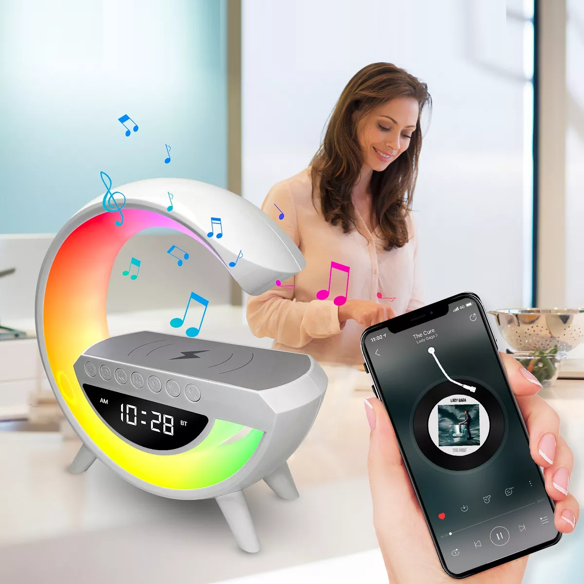 PARLANTE PORTATIL BLUETOOTH RELOJES DESPERTADORES RONDON - 9