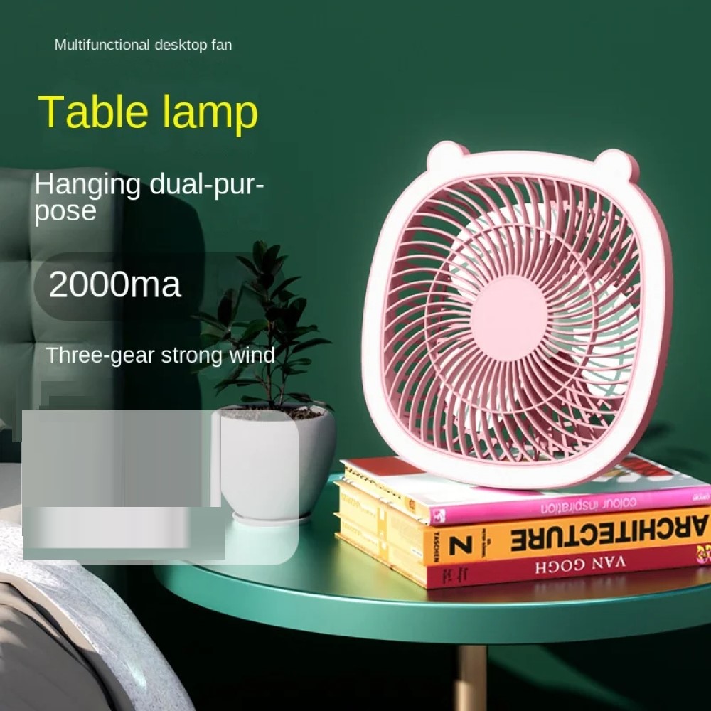 VENTILADOR CAMPING RECARGABLE PORTATIL LED MANO RONDON - 1