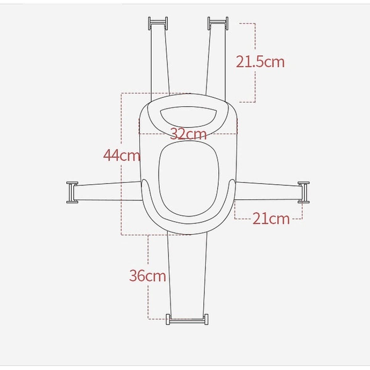 SOPORTE TINA BAÑO ASIENTO RED ANILLOS BAÑERA COMODA RONDON - 8