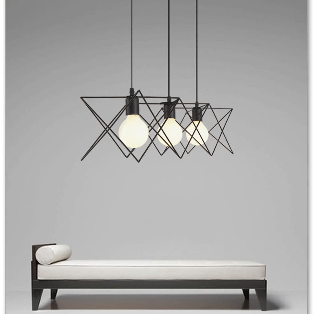 LAMPARA TECHO CANDELABRO JAULA INDUSTRIAL BARRA LUZ JER - 9