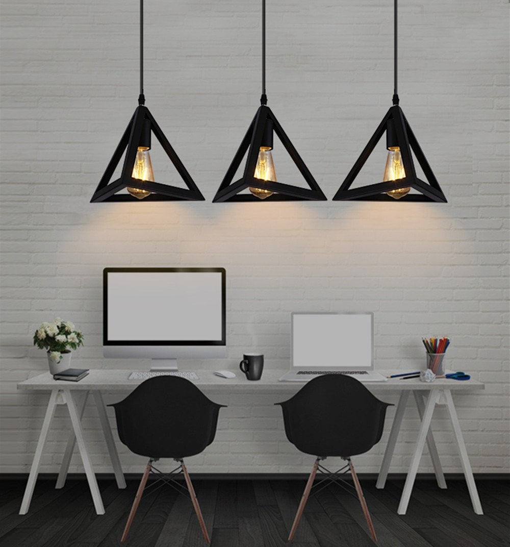 LÁMPARAS COLGANTES FORMA PIRÁMIDE LUZ TRIÁNGULO LUCES JER - 5