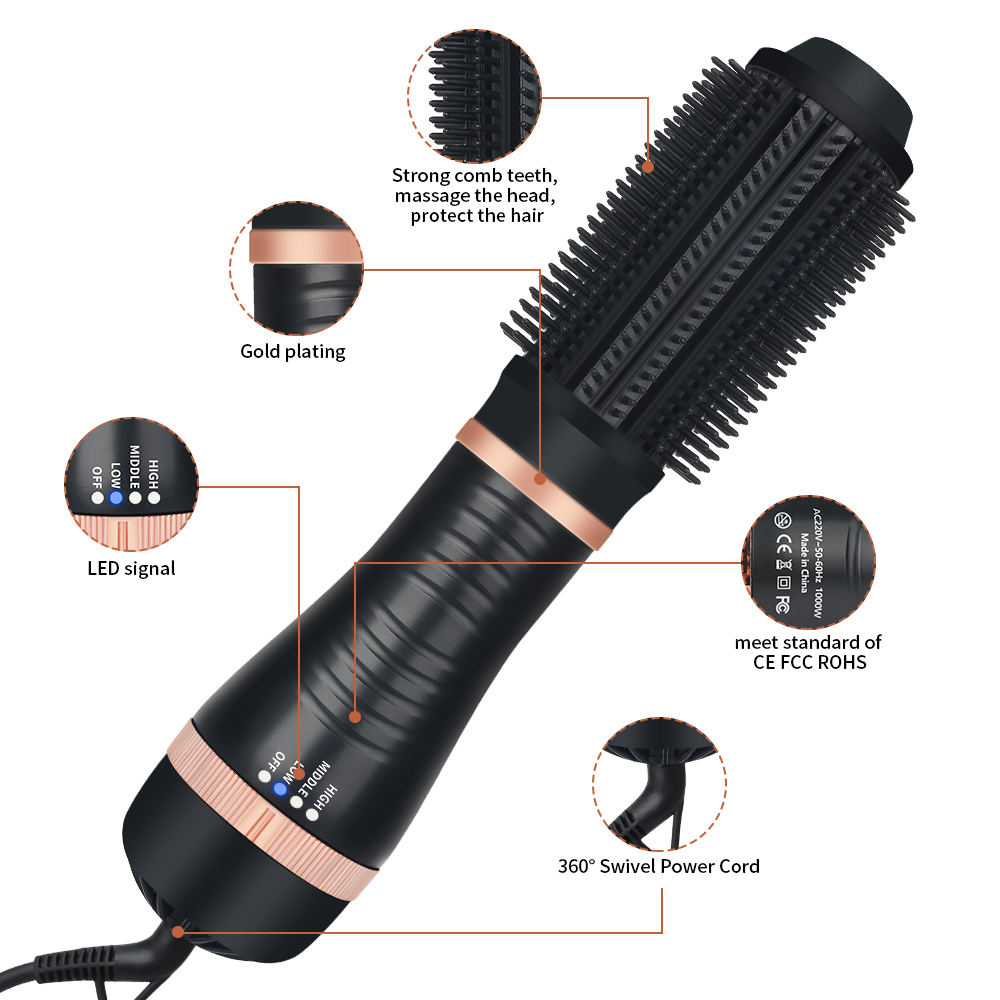 CEPILLO SECADOR PELO UN SOLO PASO VOLUMIZADOR BELLEZA JER - 6
