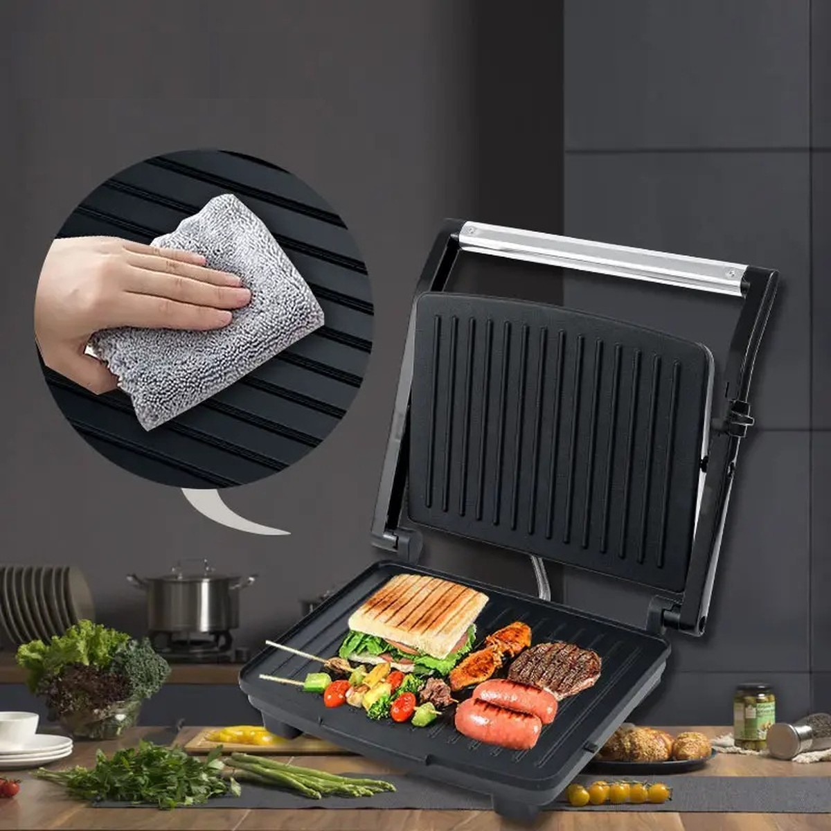 PARRILLA MULTIFUNCIÓN HOGAR PLACA CALIENTE ALIMENTO JER - 9