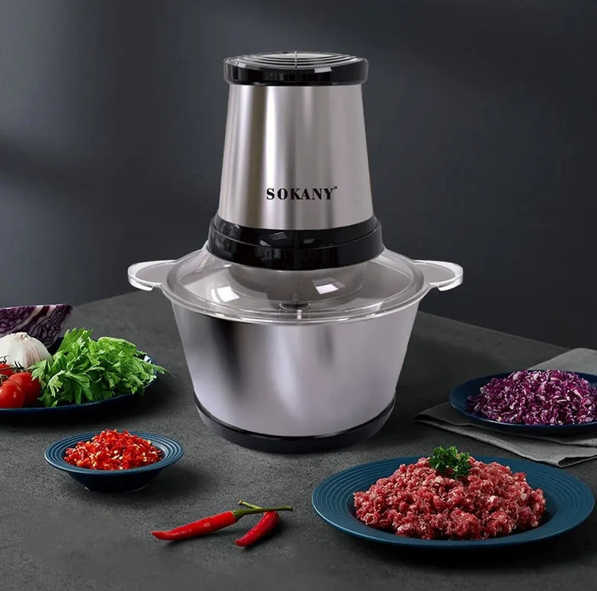 PROCESADOR ALIMENTOS COCINA MULTIFUNCIONAL PICADORA JER - 3