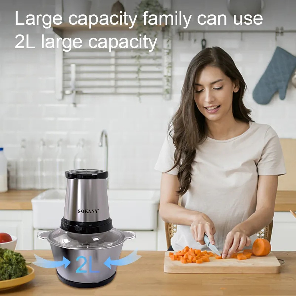 PROCESADOR ALIMENTOS COCINA MULTIFUNCIONAL PICADORA JER - 9