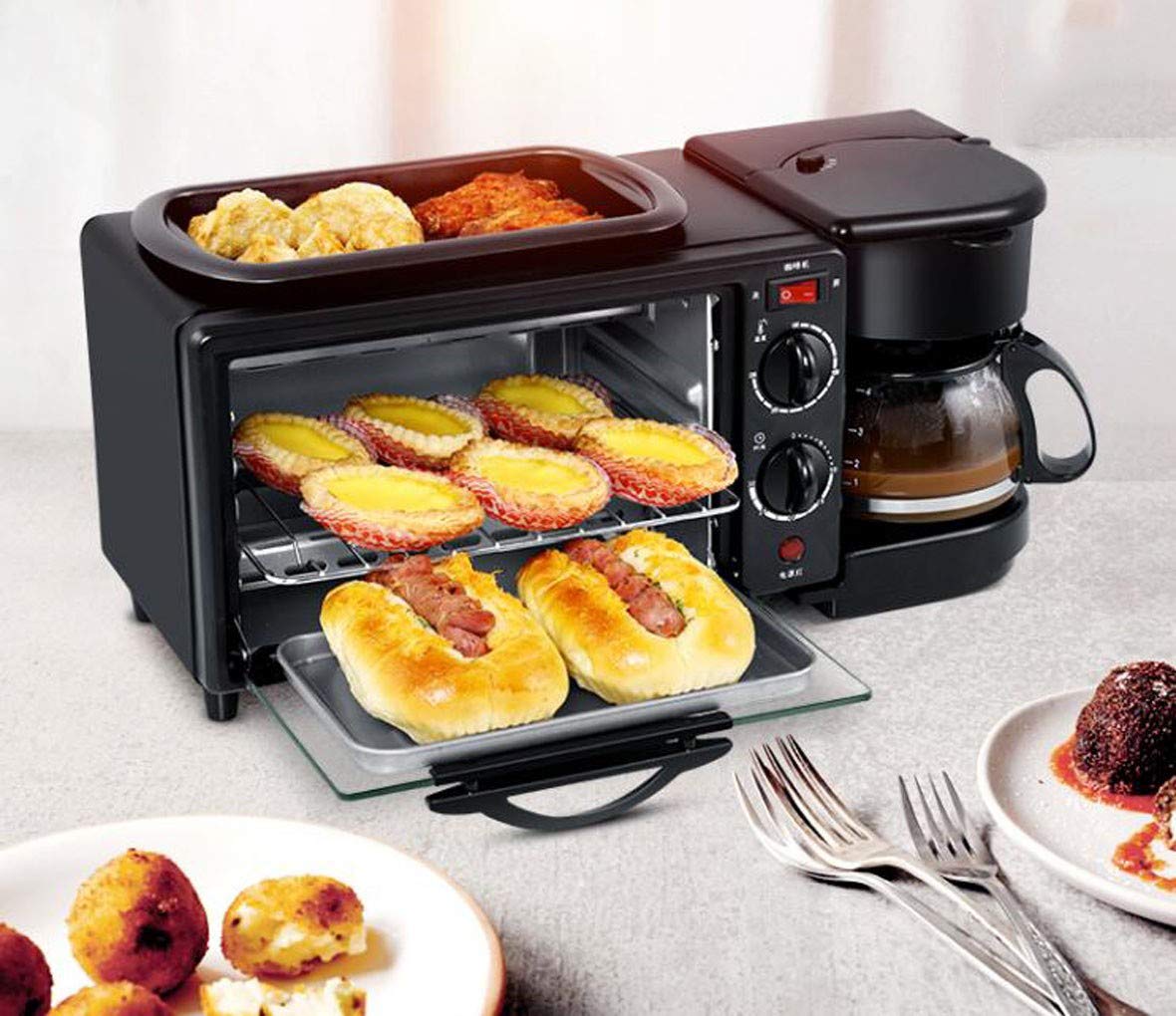 HORNO 3 EN 1 HOGAR MULTIFUNCIONAL TOSTAR DESAYUNO FACIL JER - 6