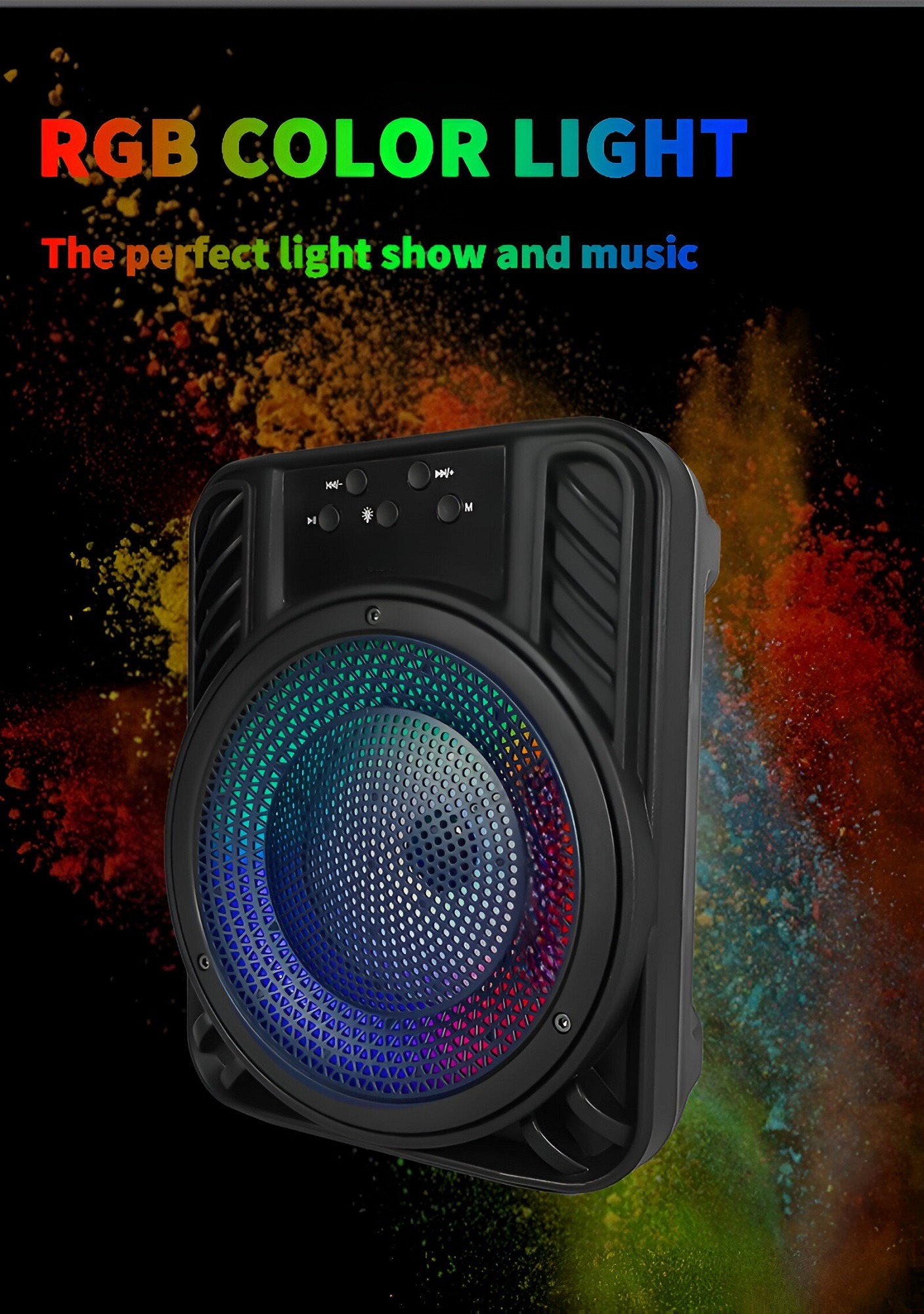 PARLANTE ALTAVOZ PORTATIL BLUETOOTH 4¨ LED USB RGB MODOS - 6