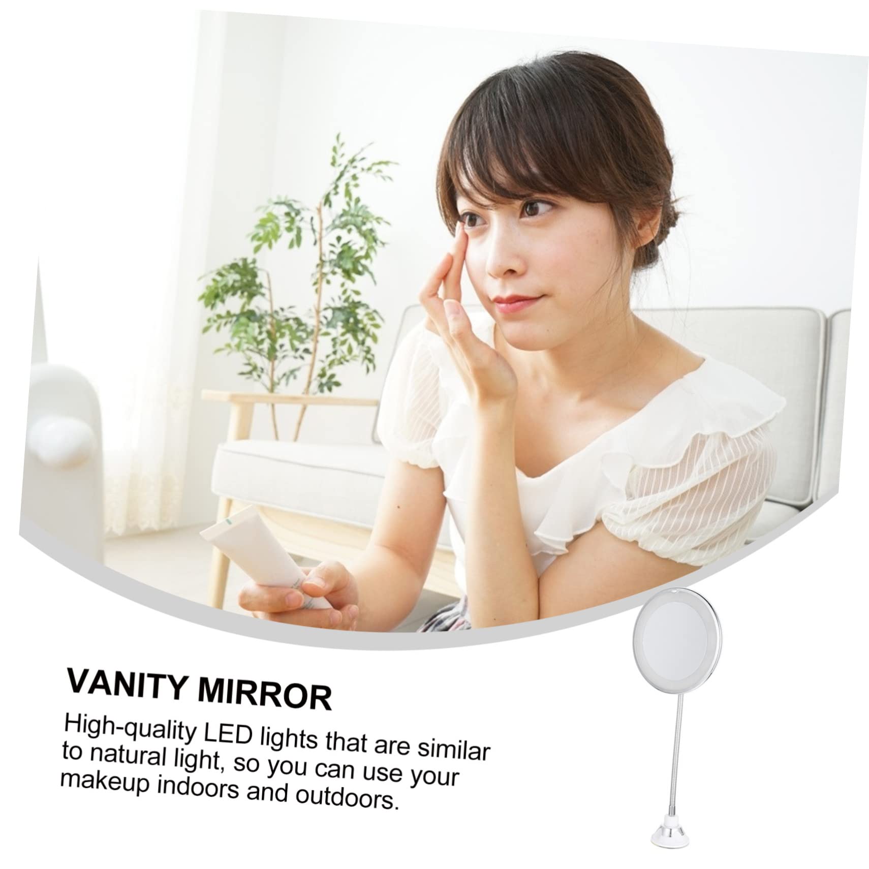 ESPEJO MAQUILLAJE AUMENTO LUZ LED CUELLO CISNE FLEXIBLE JER - 3