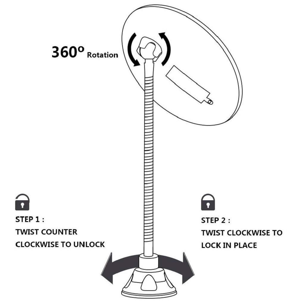 ESPEJO MAQUILLAJE AUMENTO LUZ LED CUELLO CISNE FLEXIBLE JER - 7