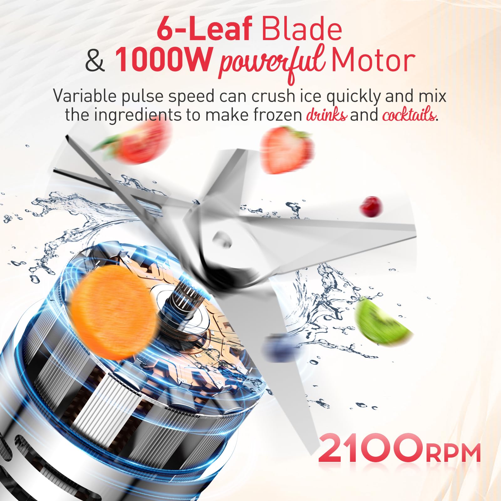 LICUADORA BEBIDAS LICUADO MULTIFUNCION CALIDAD VIDRIO JER - 7