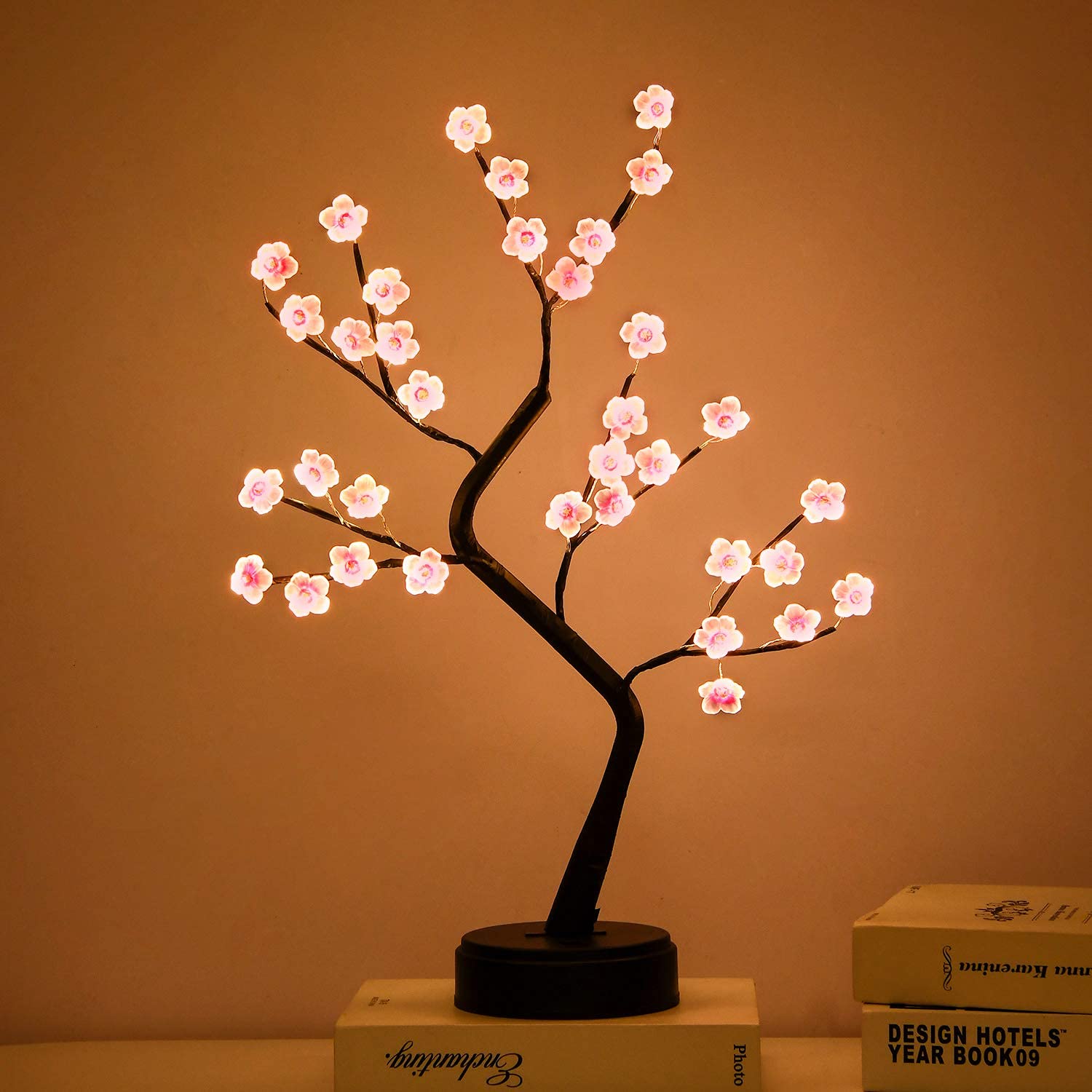 LAMPARA MESA ARBOL FLORES CEREZO BONSAI ILUMUNACION JER - 3