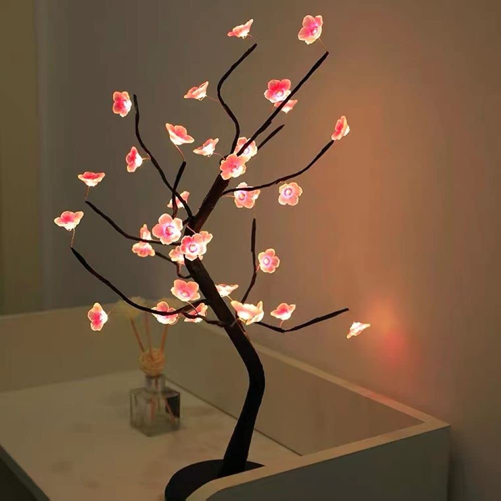 LAMPARA MESA ARBOL FLORES CEREZO BONSAI ILUMUNACION JER - 8