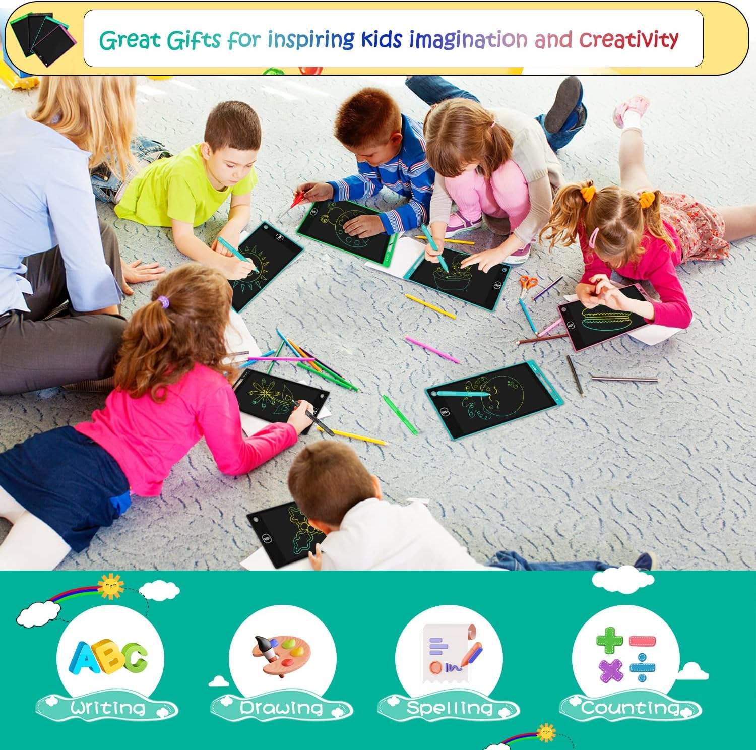 TABLERO LCD INSPIRACION NIÑOS TECNOLOGIA SENSIBLE 2 UNID JER - 7