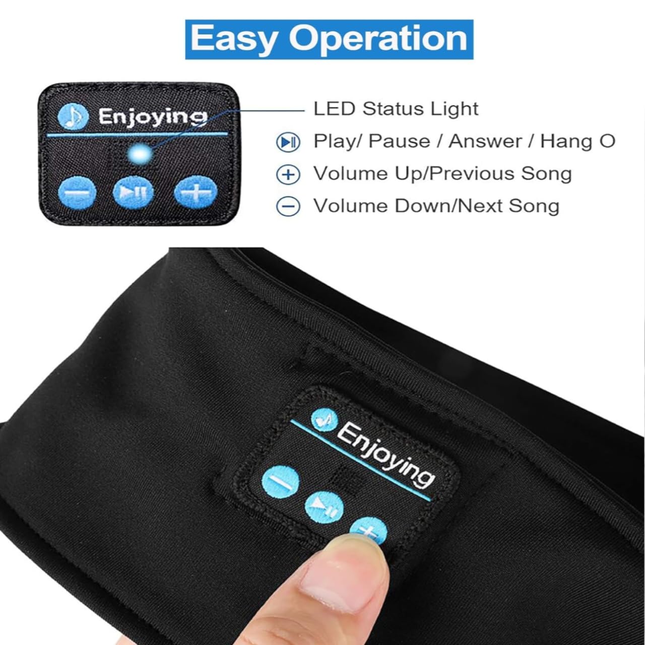 ANTIFAZ DORMIR AUDIFONOS BLUETOOTH DEPORTE SUAVE BANDA JER - 7