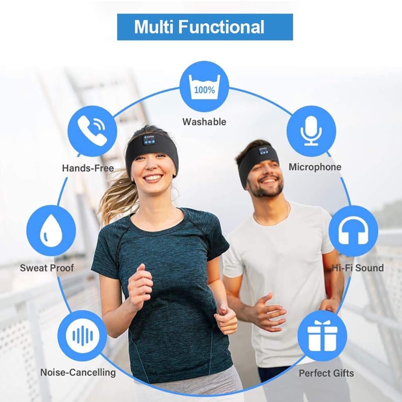 ANTIFAZ DORMIR AUDIFONOS BLUETOOTH DEPORTE SUAVE BANDA JER - 8