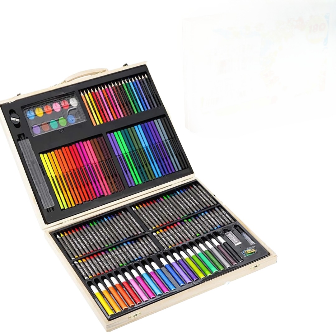 SET COLORES ARTE 180 PIEZAS IDEAL DIBUJAR CREATIVIDAD JER - 1