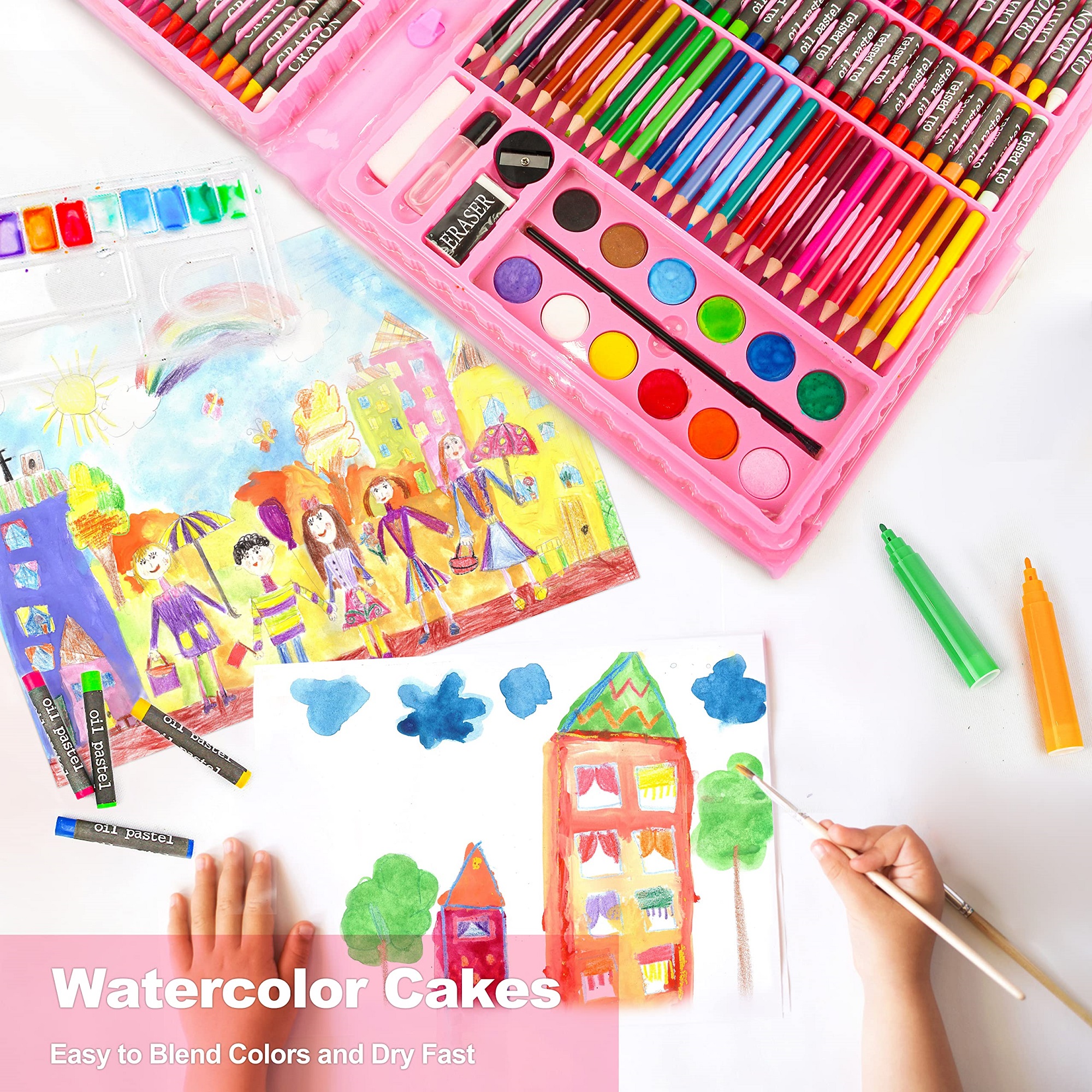 SET COLORES ARTE 168 PIEZAS CALIDAD EXCELENTE REGALO JER - 4
