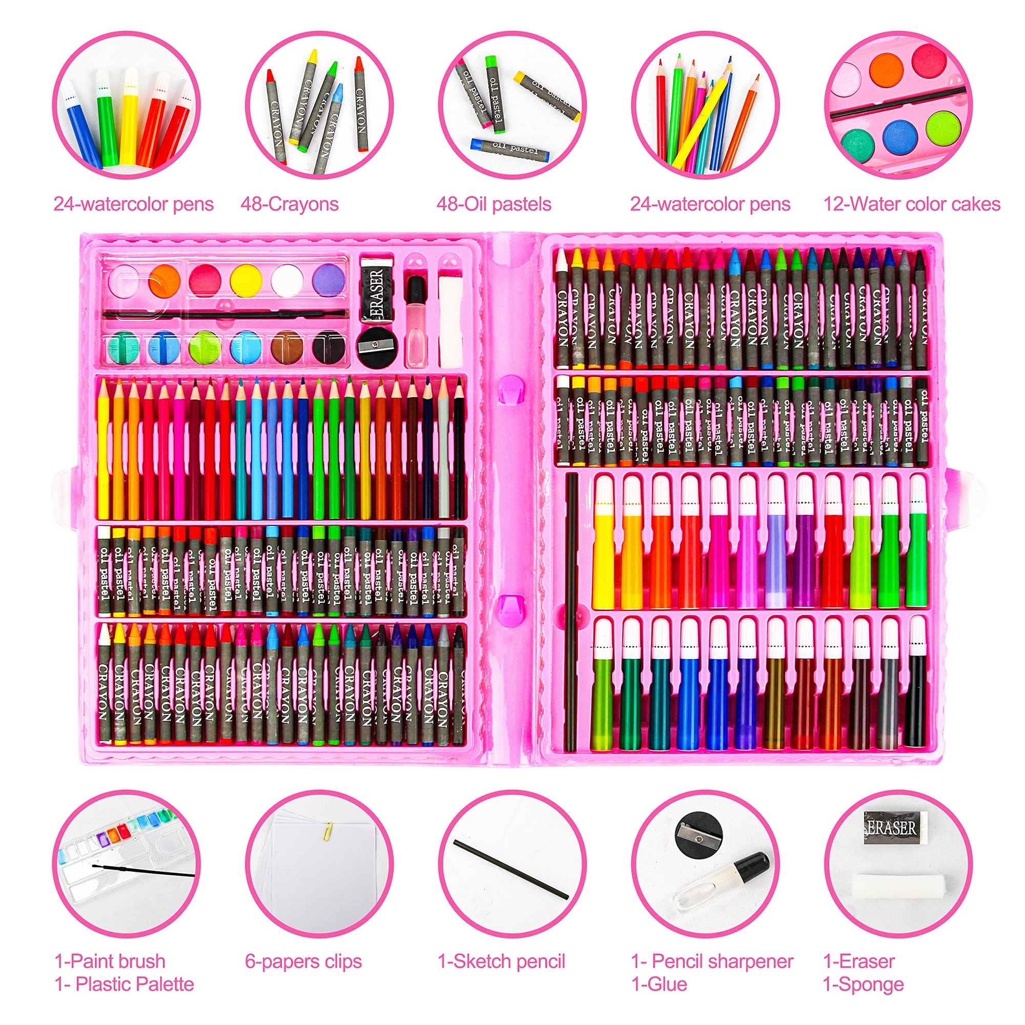 SET COLORES ARTE 168 PIEZAS CALIDAD EXCELENTE REGALO JER - 8