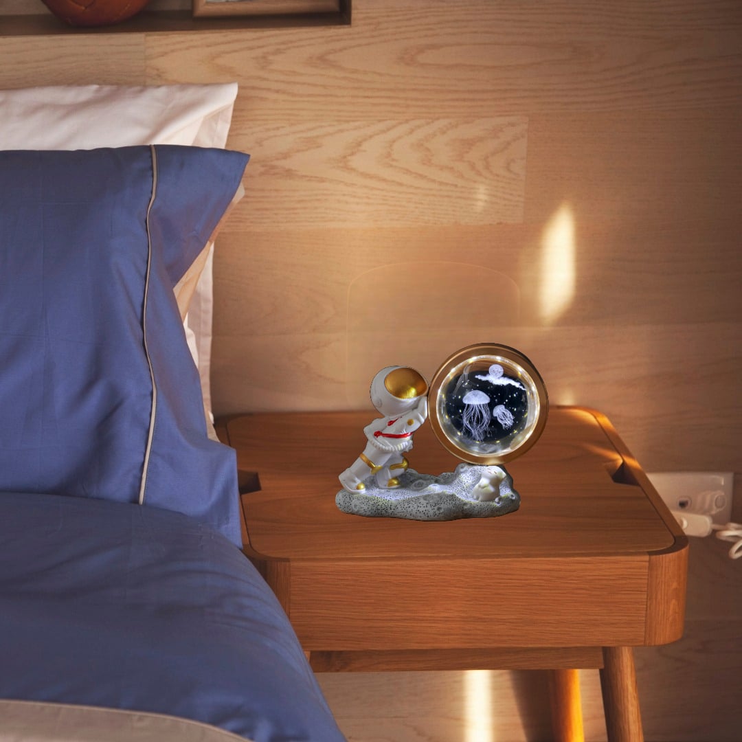 LAMPARA MESA BOLA CRISTAL DISEÑO 3D VIAJE ESTRELLAS JER - 3