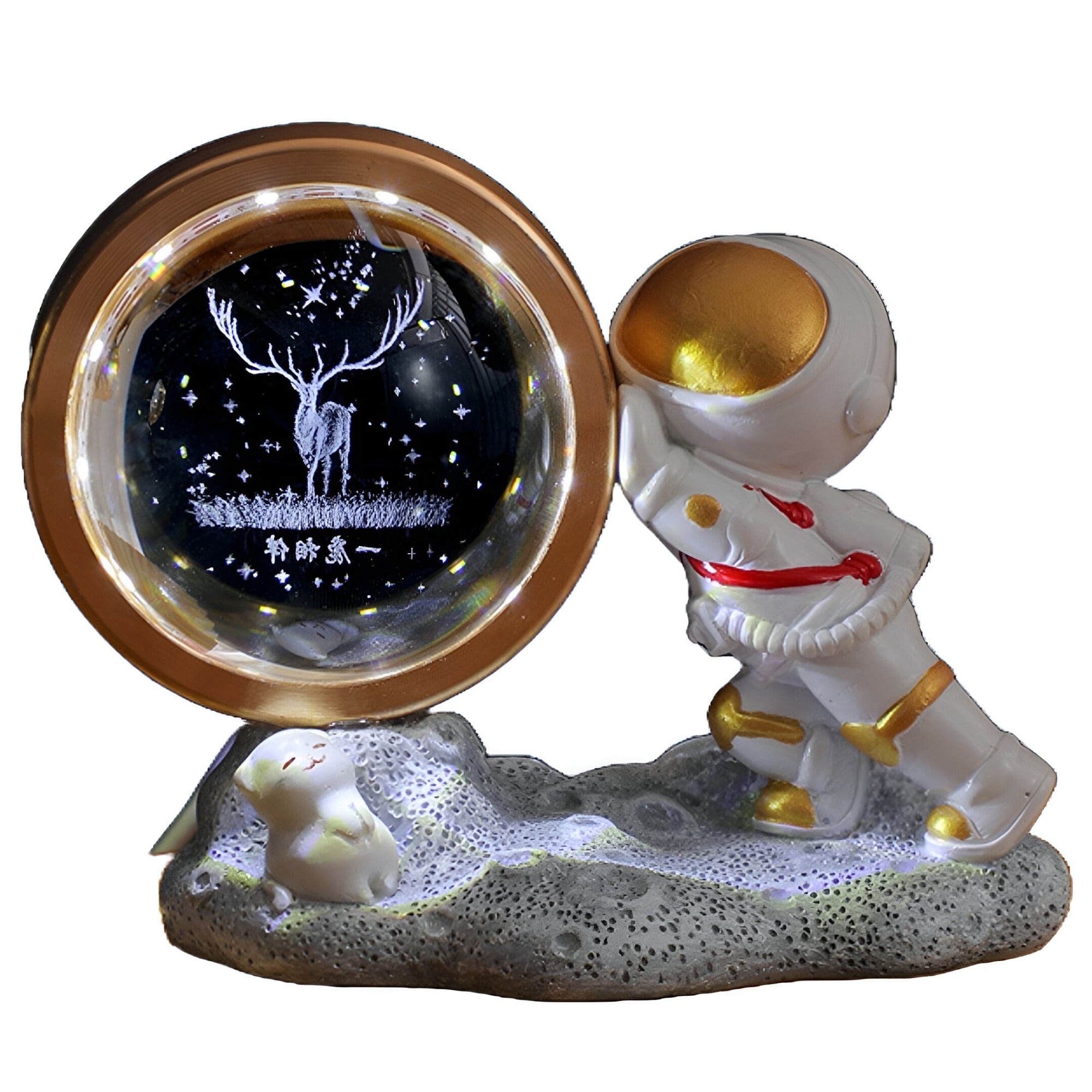 LAMPARA MESA BOLA CRISTAL DISEÑO 3D VIAJE ESTRELLAS JER - 9